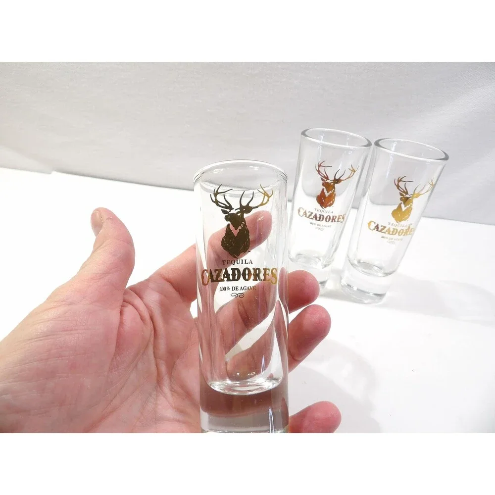 Cazadores Tequila de Agave Tall Shooter Shot Glasses, Set of 3